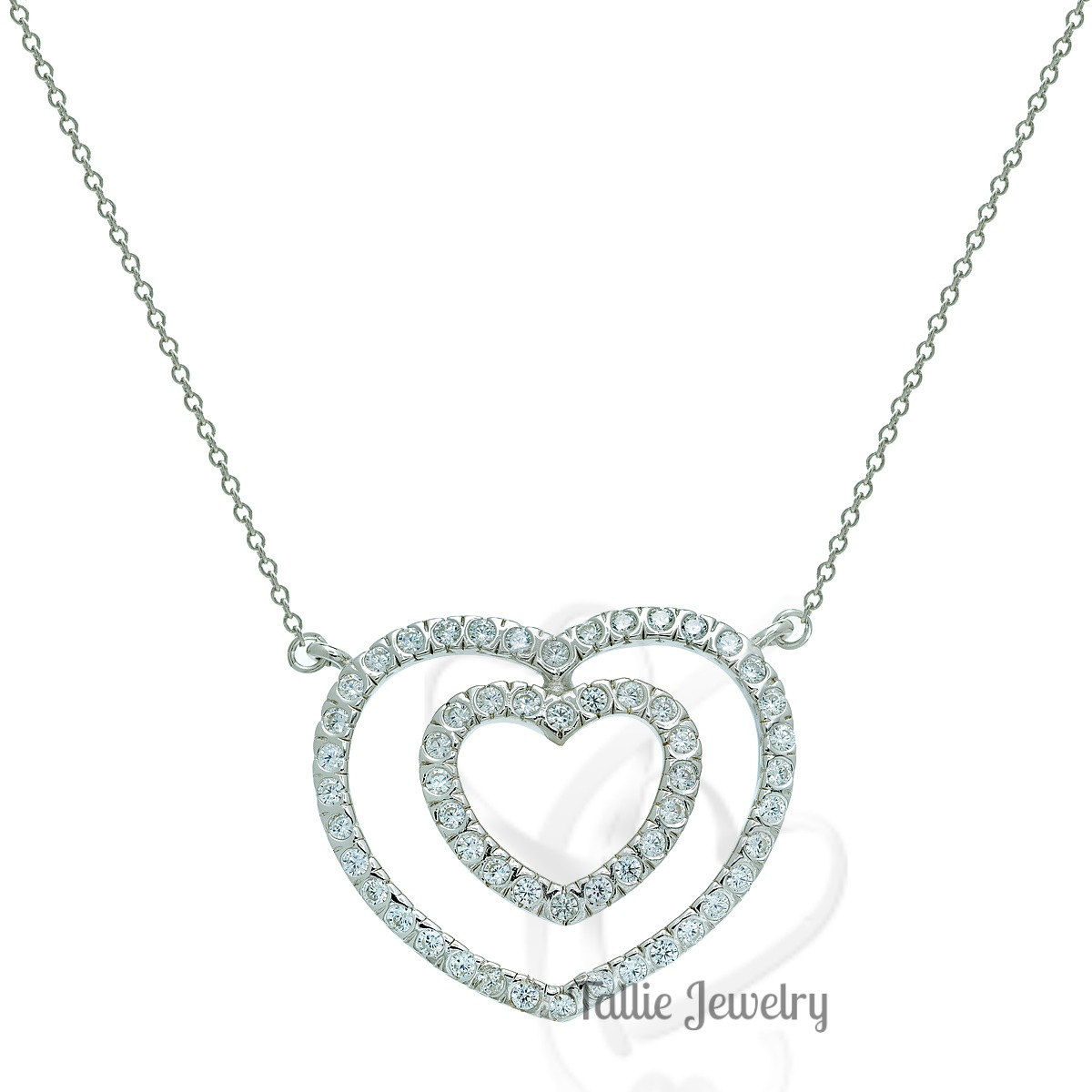 1200x1200 Diamond Heart White Gold Love Heart Pendant