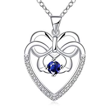 355x355 Acxico Sterling Silver Blue Crystal Diamond Heart