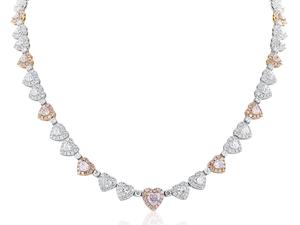 300x225 Pink And White Diamond Heart Shape Necklace David Company