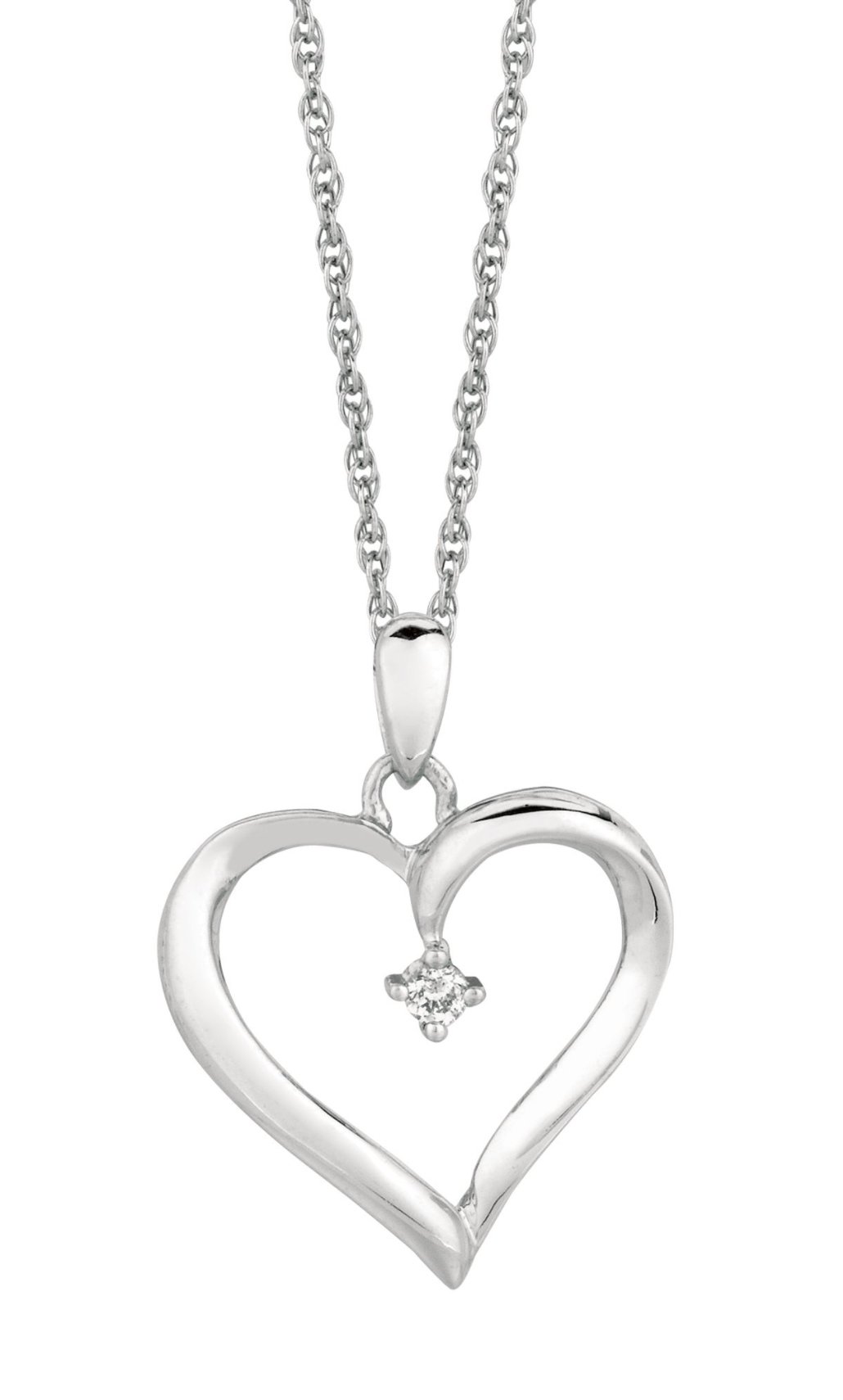 1030x1710 Sterling Silver Diamond Heart Pendant