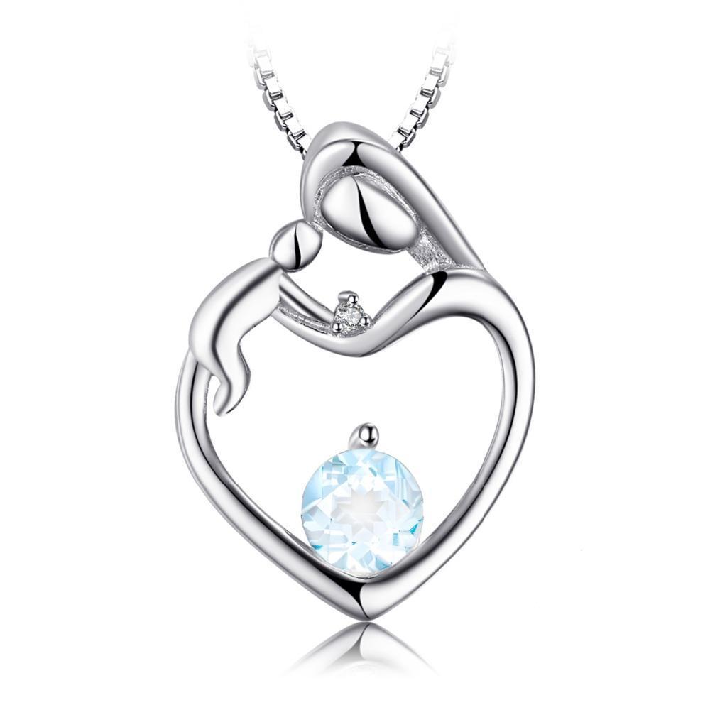 1000x1000 Sterling Silver Sapphire Diamond Heart Pendant Azeze