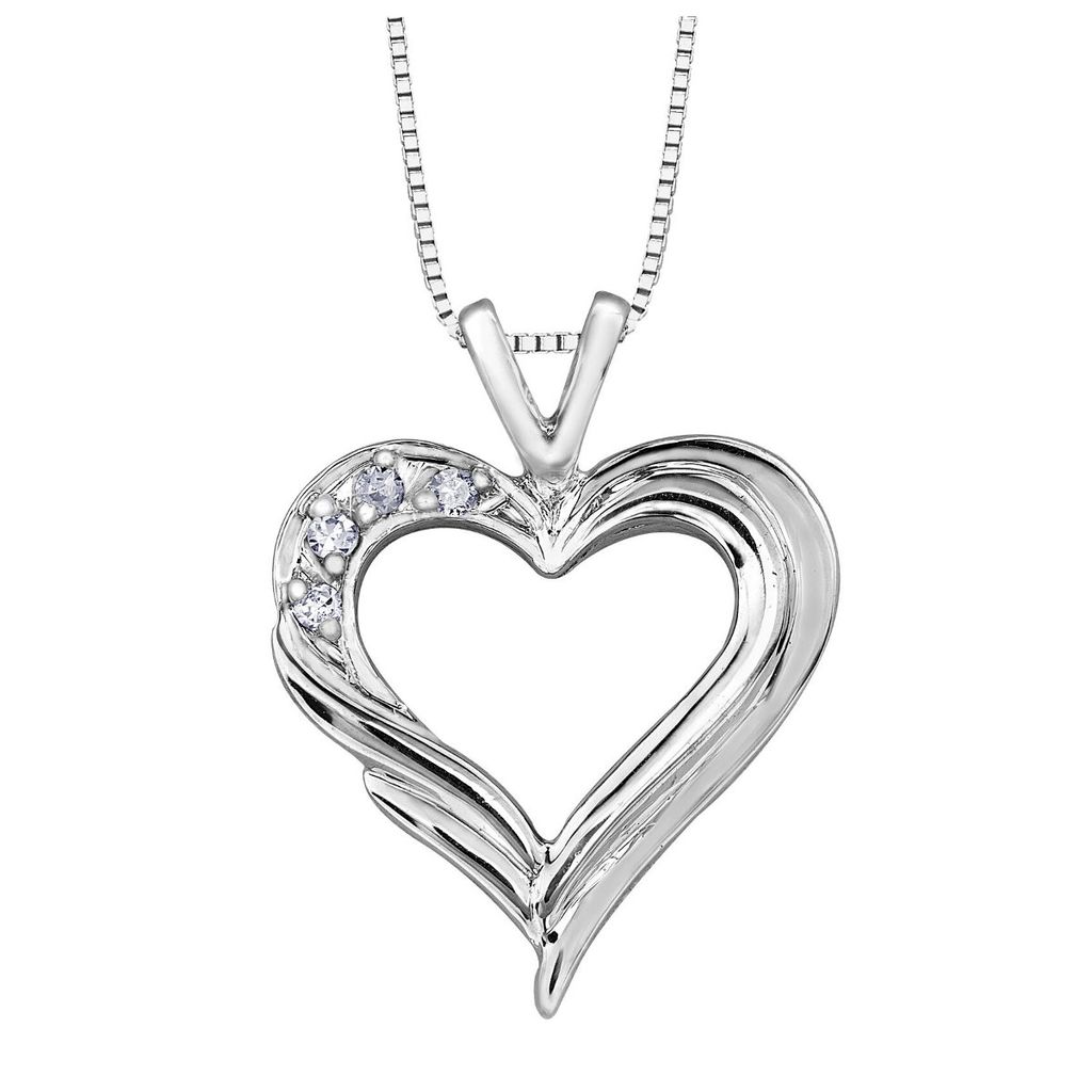 1024x1024 White Gold Diamond Heart Pendant