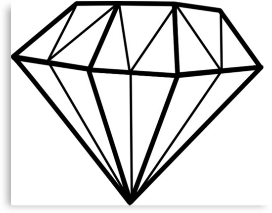 550x430 Simple Diamond Line Drawing Canvas Prints