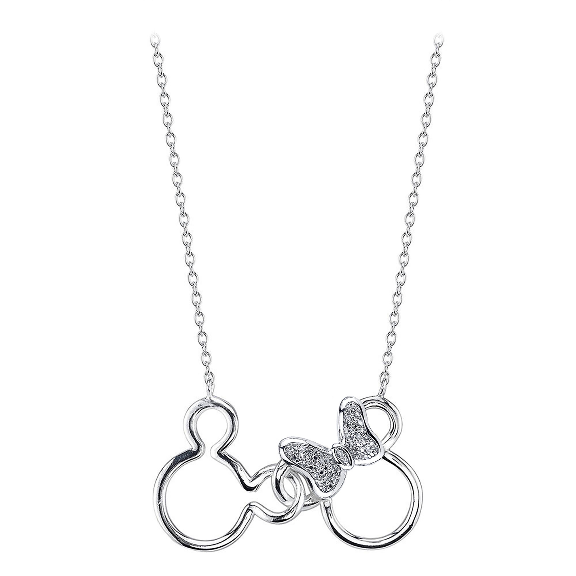 2000x2000 mickey and minnie mouse icon diamond necklace shopdisney