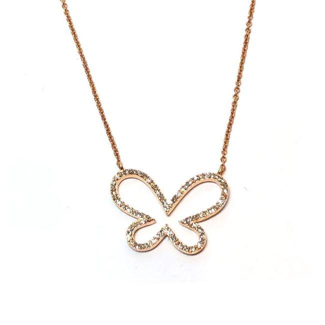 650x650 Open Butterfly Diamond Necklace