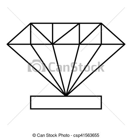 450x470 Diamond Icon, Outline Style Diamond Icon Outline Clipart