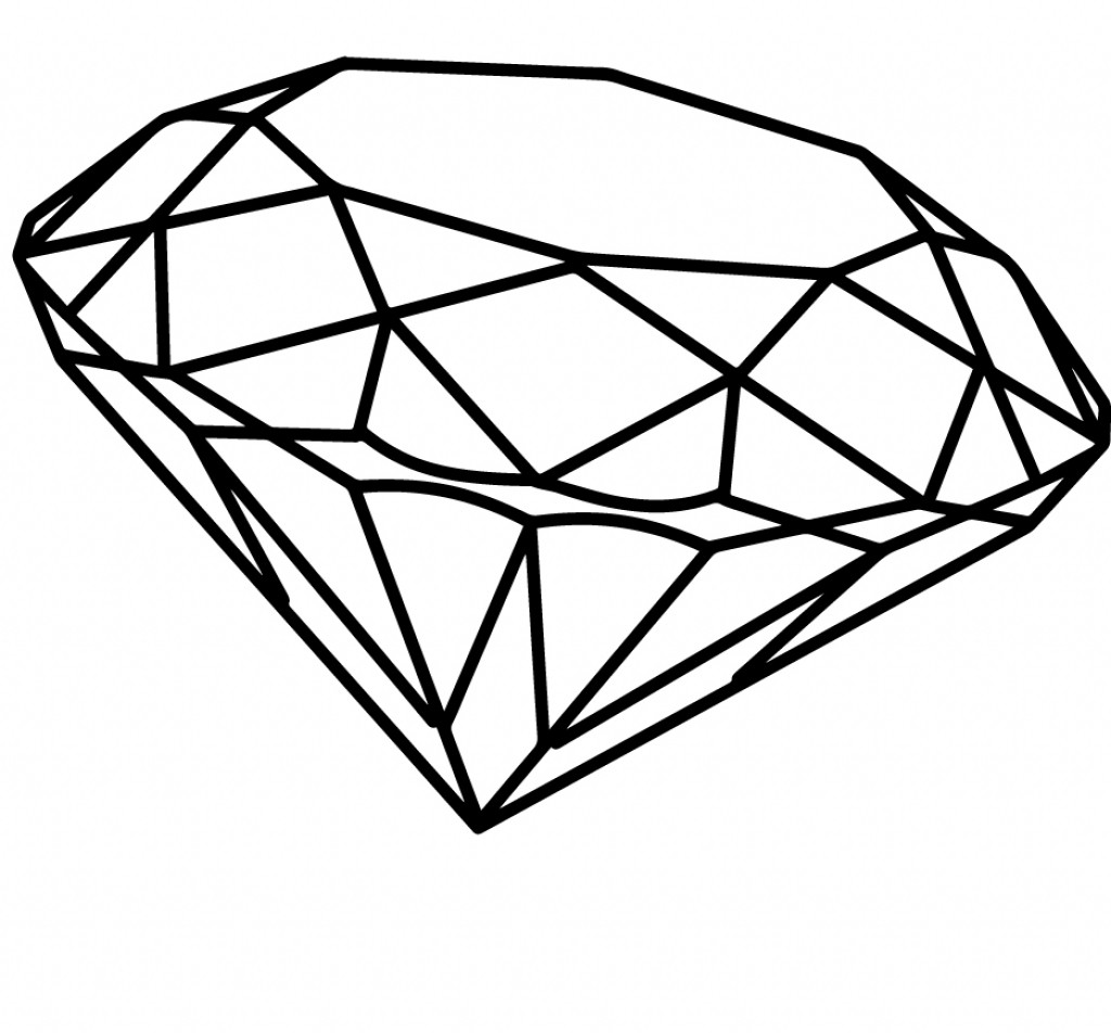 1024x952 Diamond Sign Pencil Sketch Vector Drawing