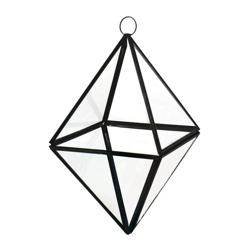 800x800 Inch Tall Diamond Shape Geometric Hanging Terrarium
