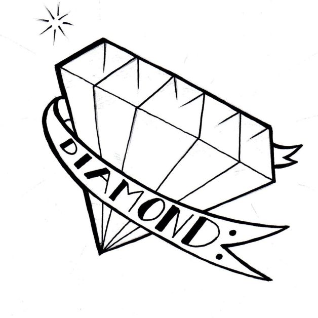 628x628 Diamond Tattoo Drawing