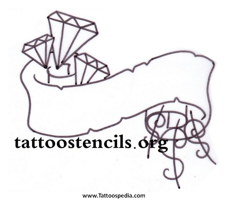 742x650 Diamond Tattoo Flash