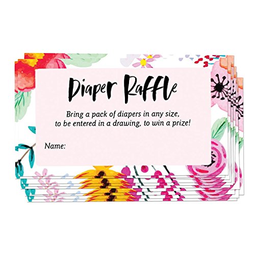 500x500 Tropical Flowers Diaper Raffle Tickets Pack Baby