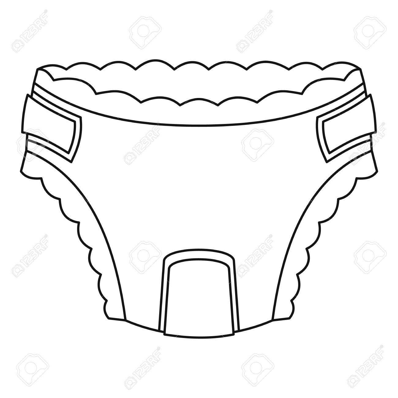 1300x1300 Baby Diaper Icon, Outline Style Clipart Portal