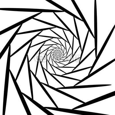 400x400 spiral of black lines in the form of a diaphragm on a white
