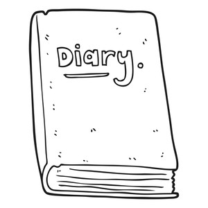 300x300 Freehand Drawn Black And White Cartoon Diary Royalty Free Stock