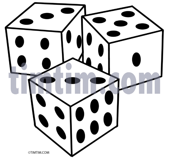 573x539 Free Drawing Of Dice Bw From The Category Cards Games Puzzles