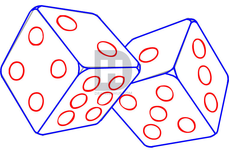 773x506 How To Draw Dice, Step
