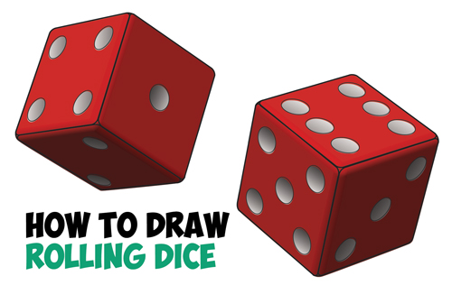 500x316 How To Draw Dice Rolling Or Being Rolled With Easy Step