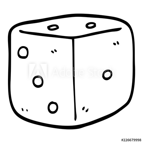 500x500 Line Drawing Cartoon Classic Dice