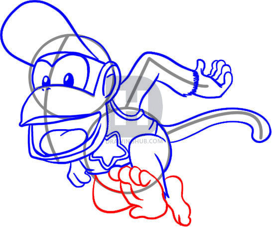 546x457 How To Draw Diddy Kong, Step