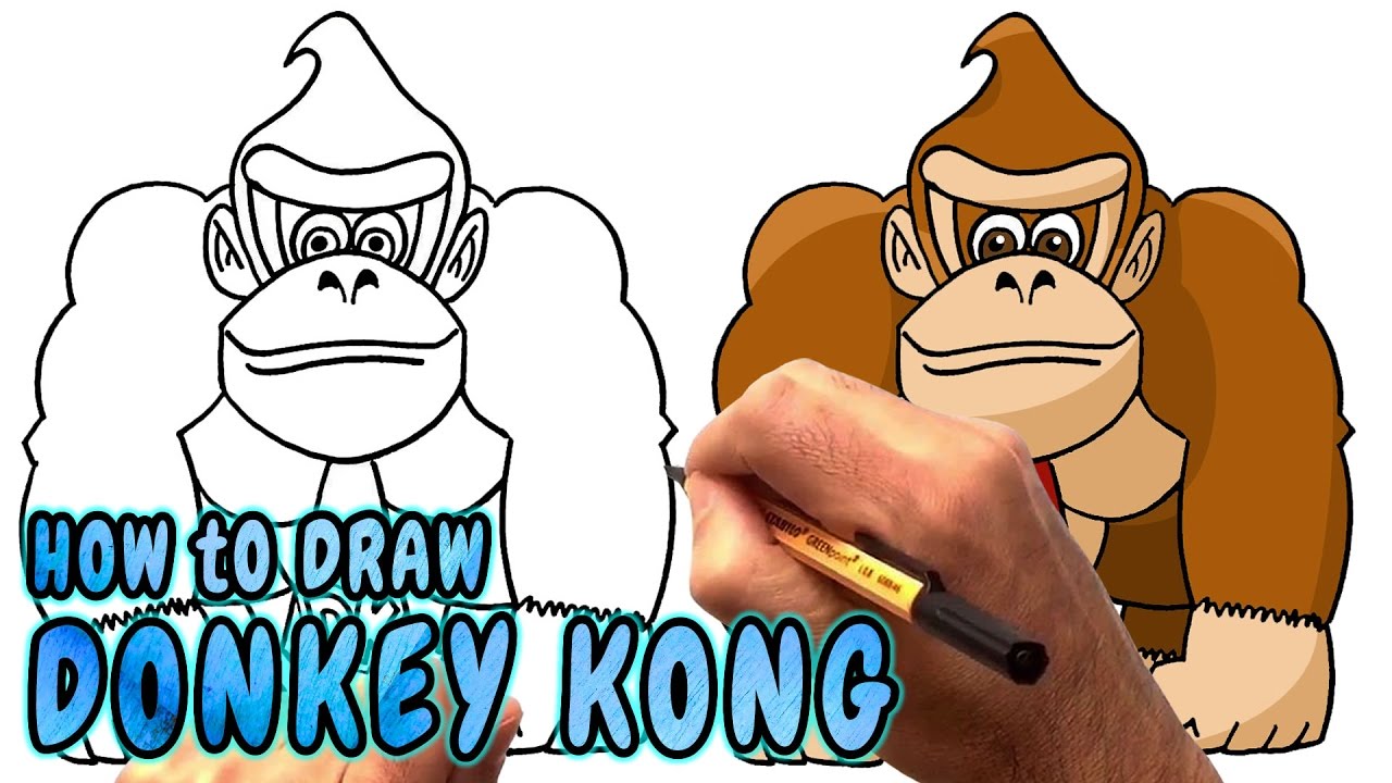 1280x720 How To Draw Donkey Kong From Nintendo's Game