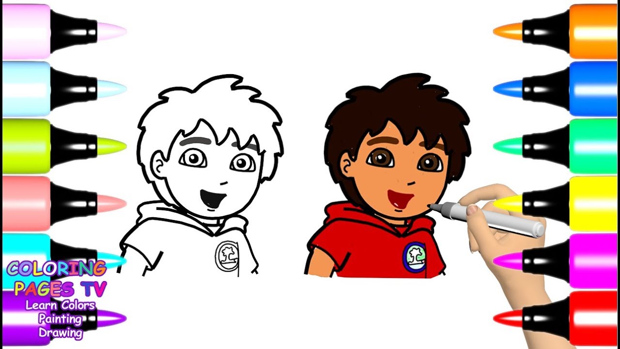1280x720 Go, Diego, Go! Coloring Page