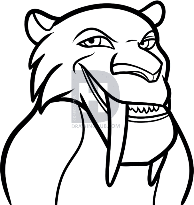 680x720 how to draw diego, diego from ice age, step