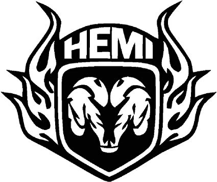 425x357 hemi dodge ram flames vinyl decal compatible