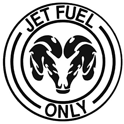 425x425 jet fuel only vinyl decal compatible with dodge ram