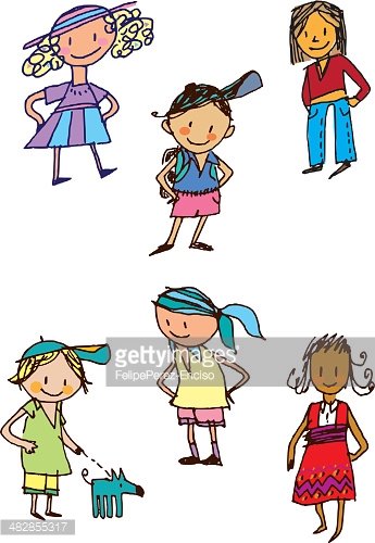 345x500 Drawings Of Children From Different Cultures Premium Clipart