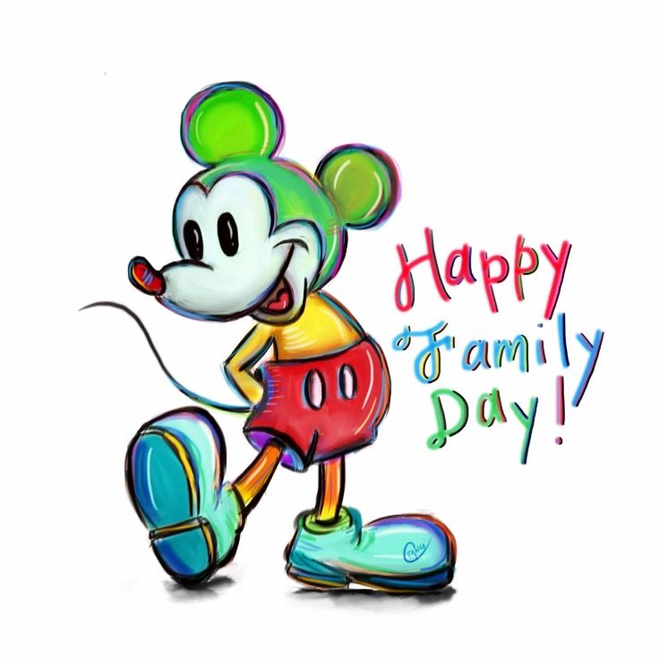 736x736 Happy Family Day Mickey Mouse Digital Art Drawing My Drawings