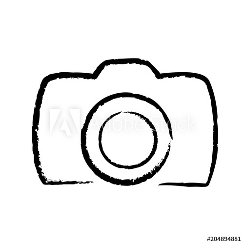 500x500 Digital Photo Camera Hand Drawing Icon Logo, Stock Vector