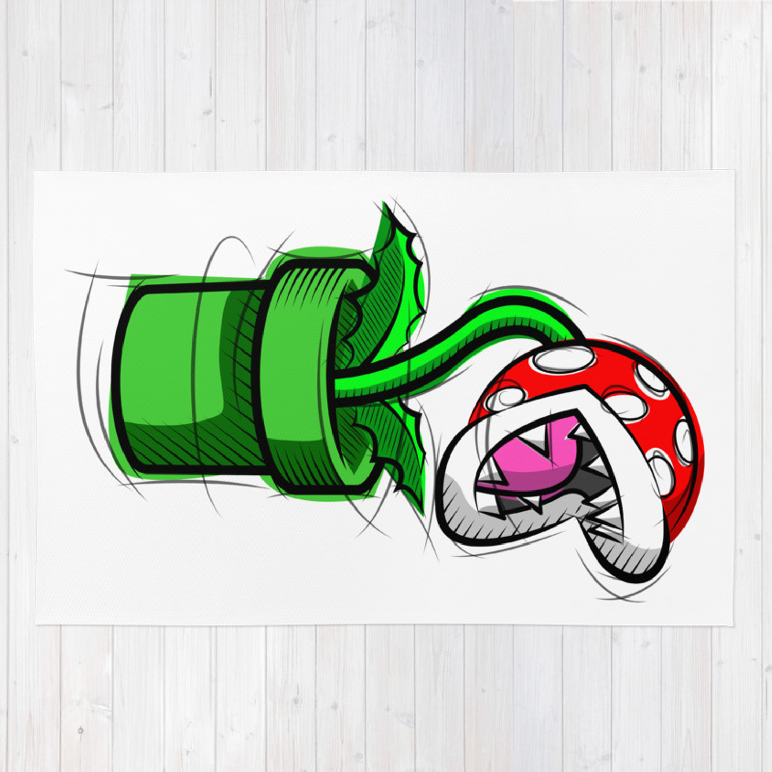 1500x1500 Piranha Plant Digital Drawing, Games Art, Super Mario, Nintendo