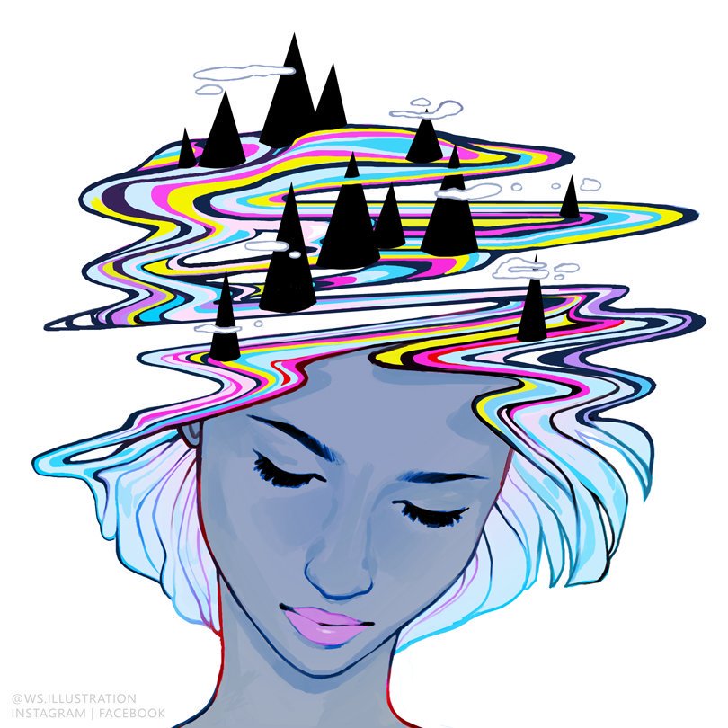 810x810 whitney salgado on twitter migraine, digital painting