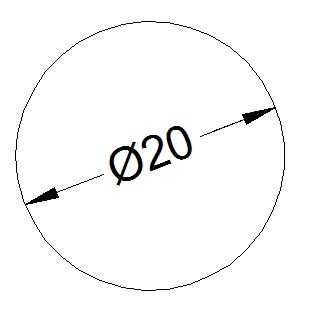 310x310 forcing a diameter dimension with two arrows