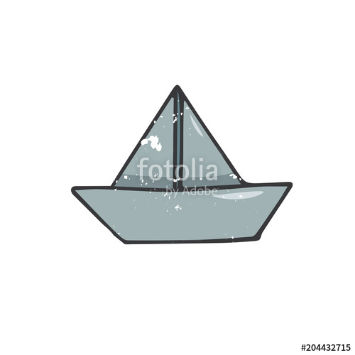 500x500 paperboat illustration drawing shabby style geometric element blue