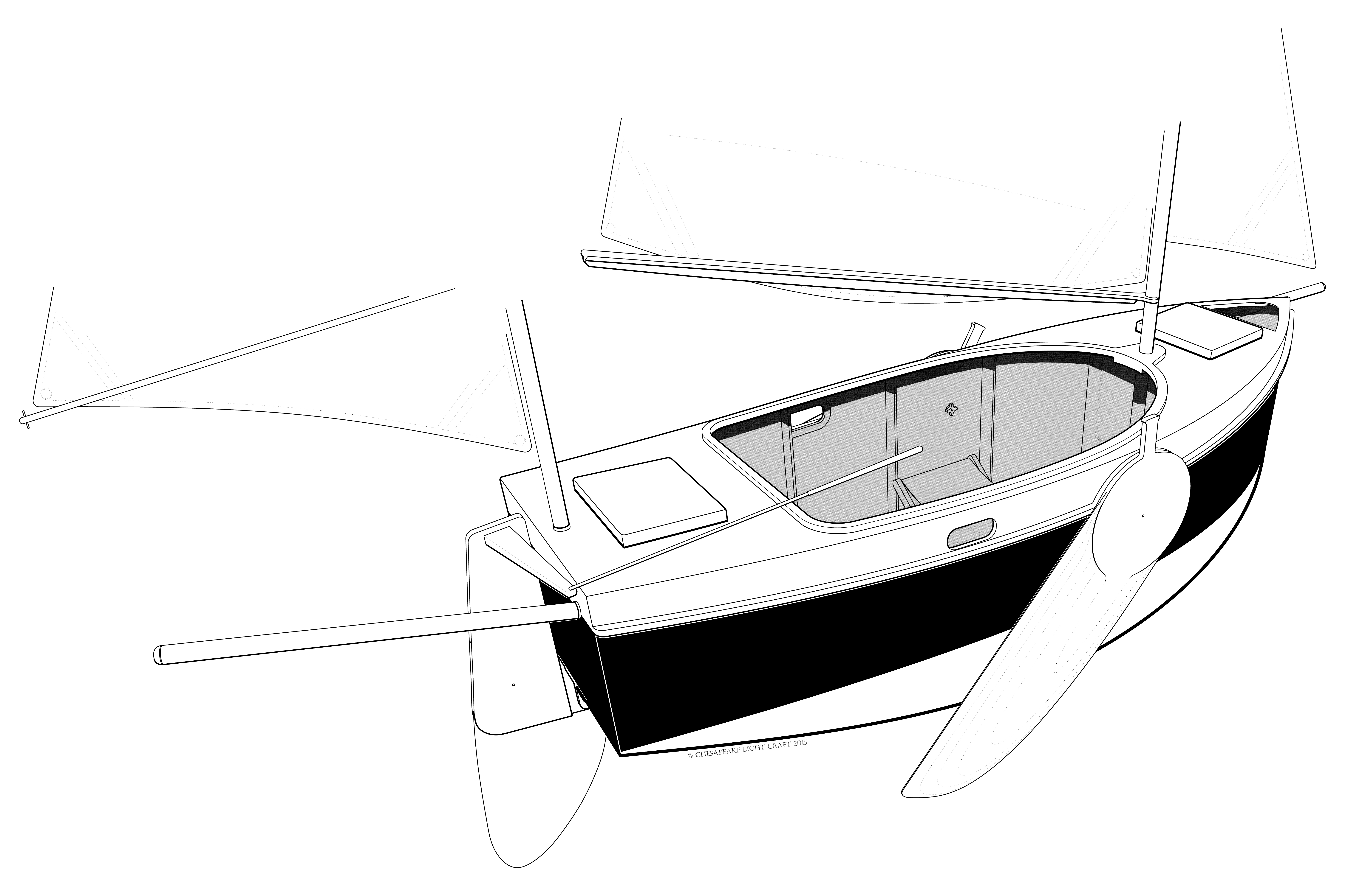 7200x4800 boat drawing dinghy for free download