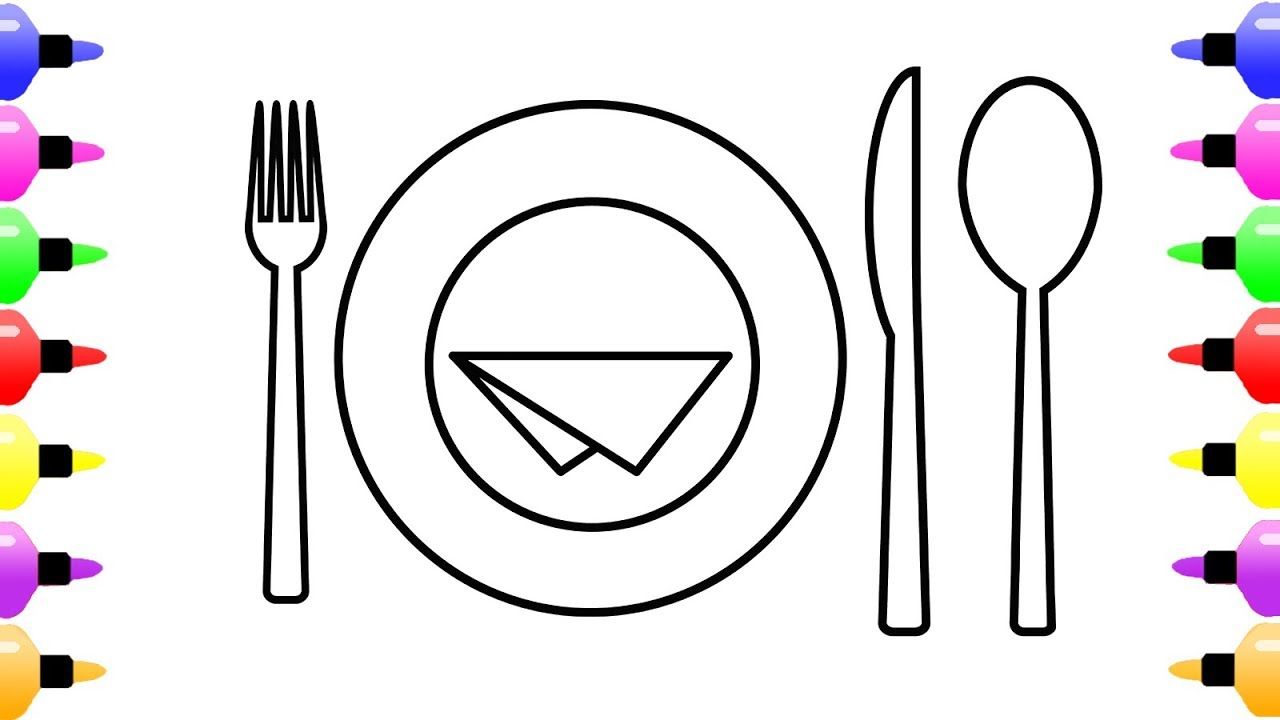 1280x720 How To Draw Dinner Plate For Kids Coloring