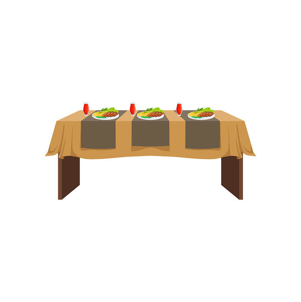 599x600 Table In Restaurant For Three People, Festive Holiday Dinner