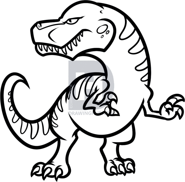 731x720 Dino Cartoon Drawing