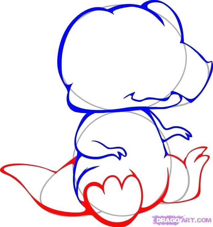 692x739 Dinosaur Drawing Step