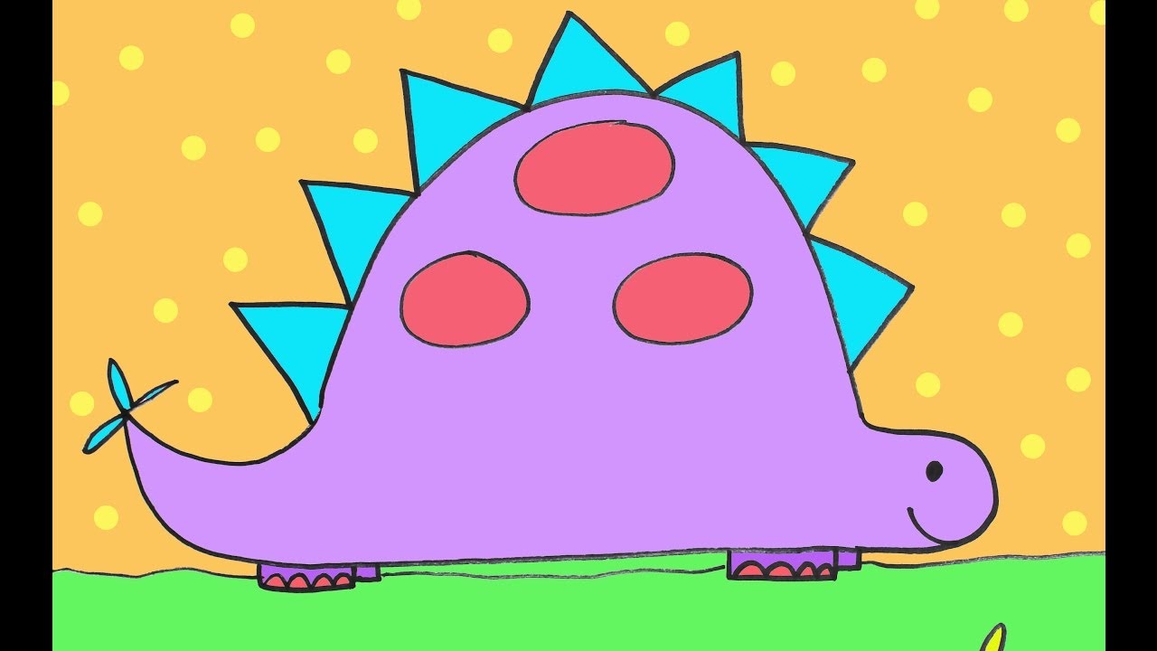 1280x720 Pk How To Draw A Dinosaur Cartoon Drawing Tutorial For Children