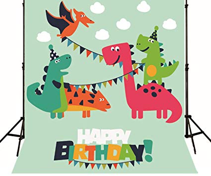 425x354 Generic Dinosaur Cartoon Birthday Backdrop Kids