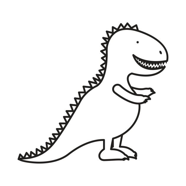 630x630 Cute Dinosaur Cartoon Outline