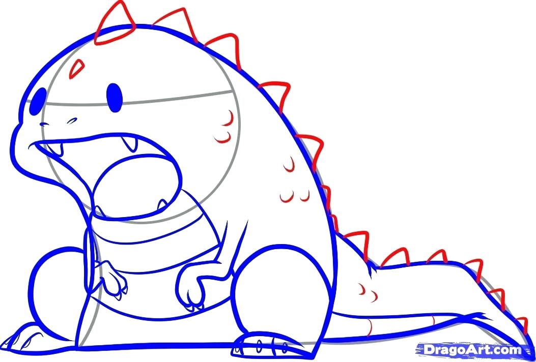 1053x712 dinosaurs drawing step step dinosaur step