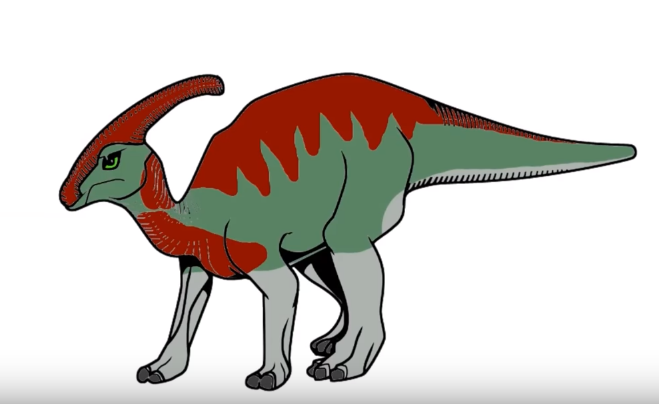 659x404 How To Draw A Parasaurolophus Dinosaur Step