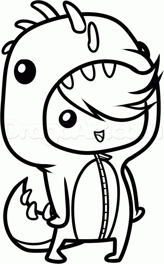 541x872 Step How To Draw A Dino Kid