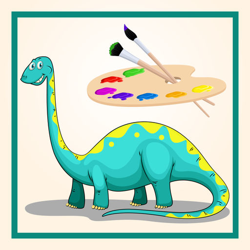 512x512 Paint Draw Dinosaur Coloring Book