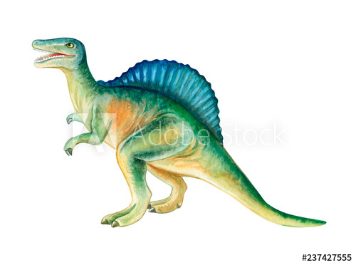 500x372 Spinosaurus Dinosaur Hand Painted Dinosaurs Isolated On White