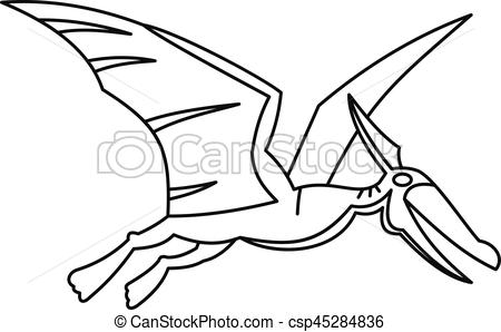450x298 Winged Dinosaur Icon, Outline Style Winged Dinosaur Icon Outline