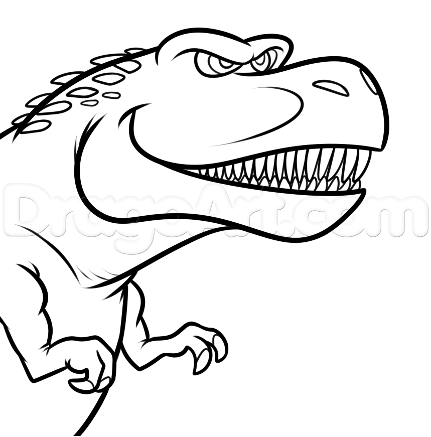 Dinosaur Head Drawing
